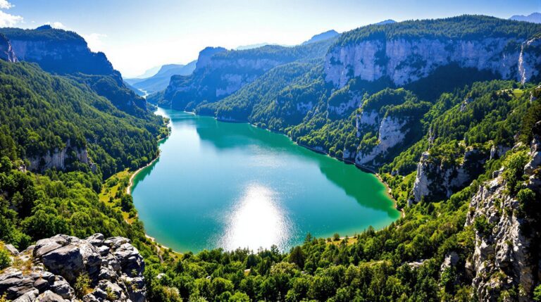 Lac de Garabit : 20 mètres de vide sous les pieds, une falaise au-dessus — un pêcheur héliporté après s’être perdu sur les berges